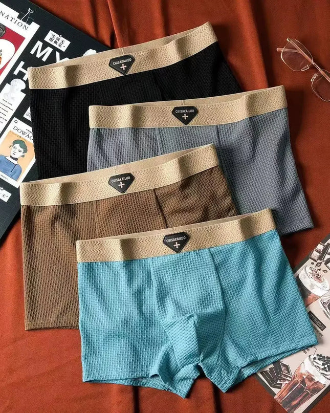 3-Pack Men's Ice Silk Boxers - Cool, Breathable, and Comfortable