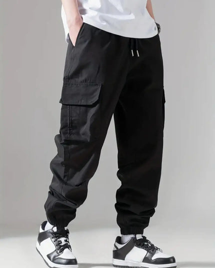 Men's Casual Loose Fit Cargo Sweatpants with Drawstring