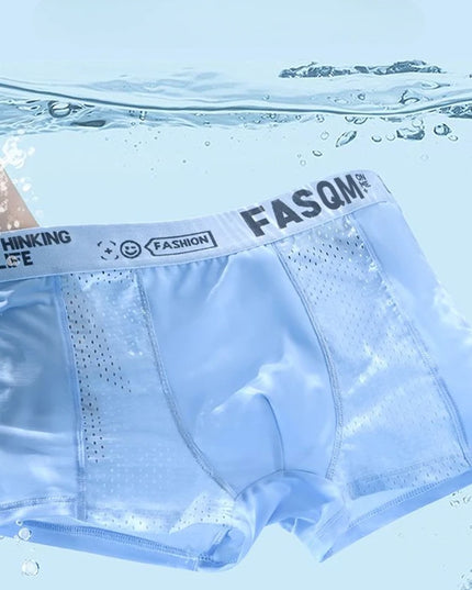 Men's Ice Silk Seamless Boxer Shorts - Antibacterial, Breathable Briefs