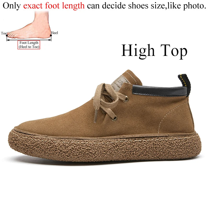 Men's Genuine Suede Leather Casual Shoes - Stylish & Comfortable Footwear for Men