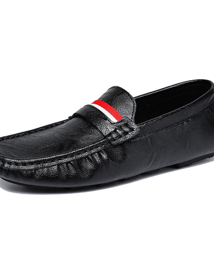 Strongshen Men's Slip-On Leather Flats Shoes