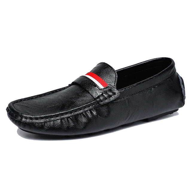 Strongshen Men's Slip-On Leather Flats Shoes