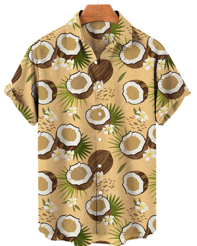 Men's T-Shirt with a Variety of Fruit and Animated Print