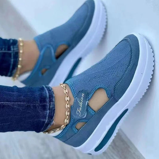 Women's Breathable Vulcanized Platform Sneakers – Stylish and Comfortable Footwear