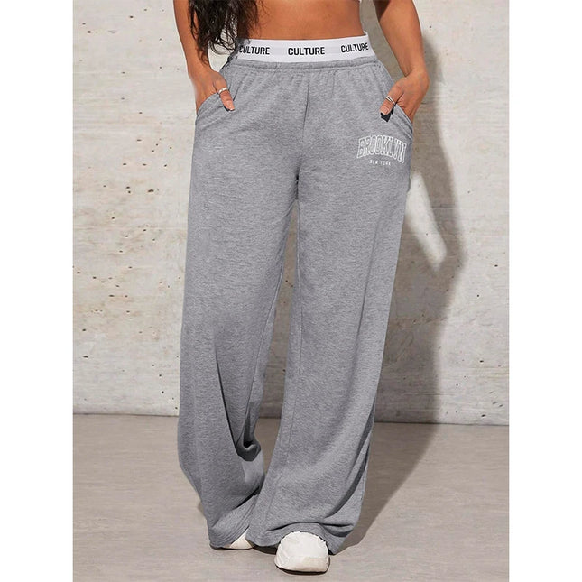 Women's High-Waisted Wide-Leg Vintage Sweatpants