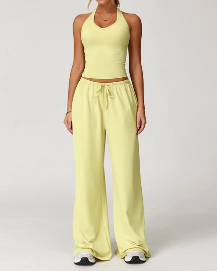 Women's 2/3PCS Cropped Sweater Vest & Loose Sweatpants Set