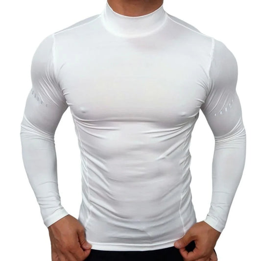 Men's Slim-Fit Long-Sleeved Shirt, Quick-Drying, Breathable, and Highly Elastic Sweater