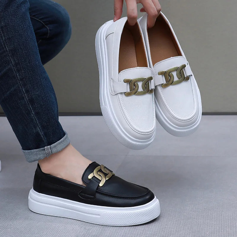 Breathable Faux Leather Women's Loafers