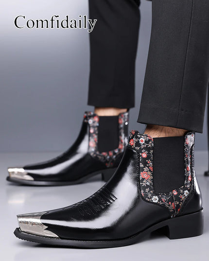 Comfidaily Men’s Chelsea Boots – Faux Leather Ankle Boots