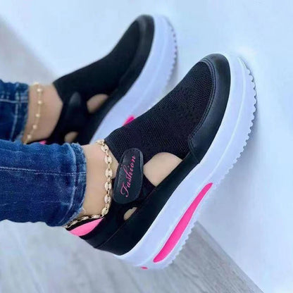 Women's Breathable Vulcanized Platform Sneakers – Stylish and Comfortable Footwear