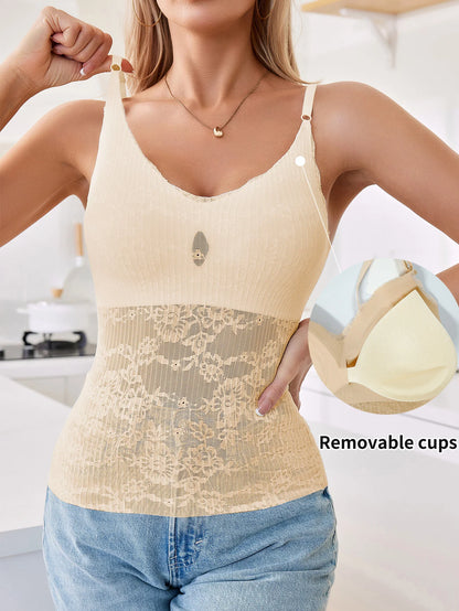Ladies' Lace Wireless Bra - Comfortable, Lightweight Mesh Design with Detachable Chest Cushion