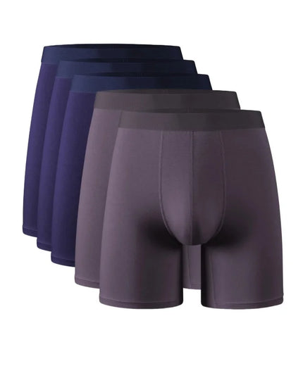 Men's Long Leg Boxer Briefs Multipack - 95% Bamboo Fiber & 5% Spandex