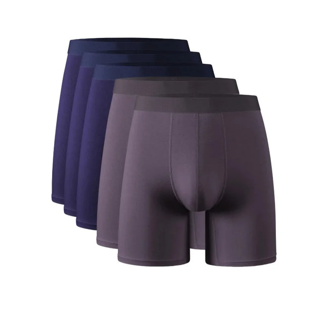 Men's Long Leg Boxer Briefs Multipack - 95% Bamboo Fiber & 5% Spandex