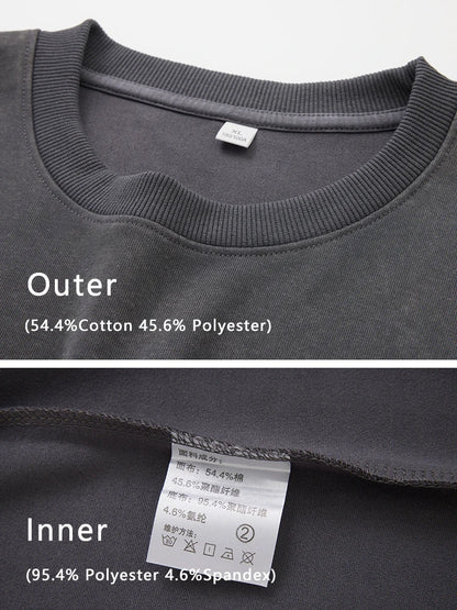 Men's Washed Faded O-Neck Knit Sweater - Oversized Fit