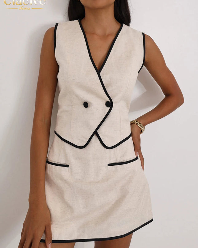 Women's Two-Piece Slim Fit Crop Top and High-Waist Shorts Set