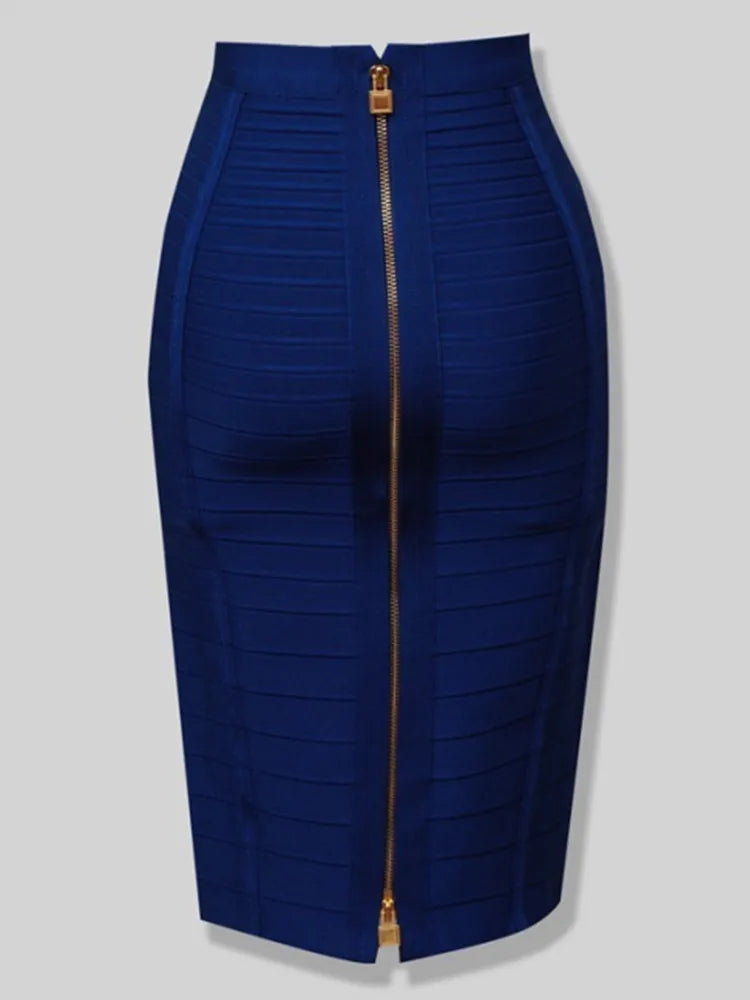 Women's Zipper O-Shape Skirt with Elastic Bodycon Fit