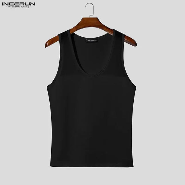 INCERUN Men's Mesh See-Through Tank Tops