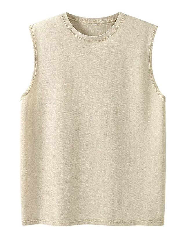 Men's Loose-Fit Cotton Tank Tops - Breathable Summer Sleeveless Vest for Men