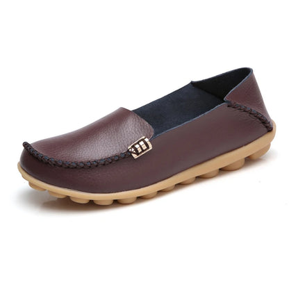 Women's Faux Leather Slip-On Flat Shoes – Comfortable & Stylish Flat Shoes