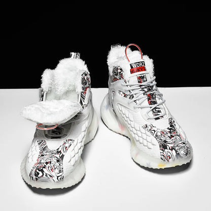 Men's Winter Boots - Warm Non-Slip Plush Sneakers for Men - Various Designs