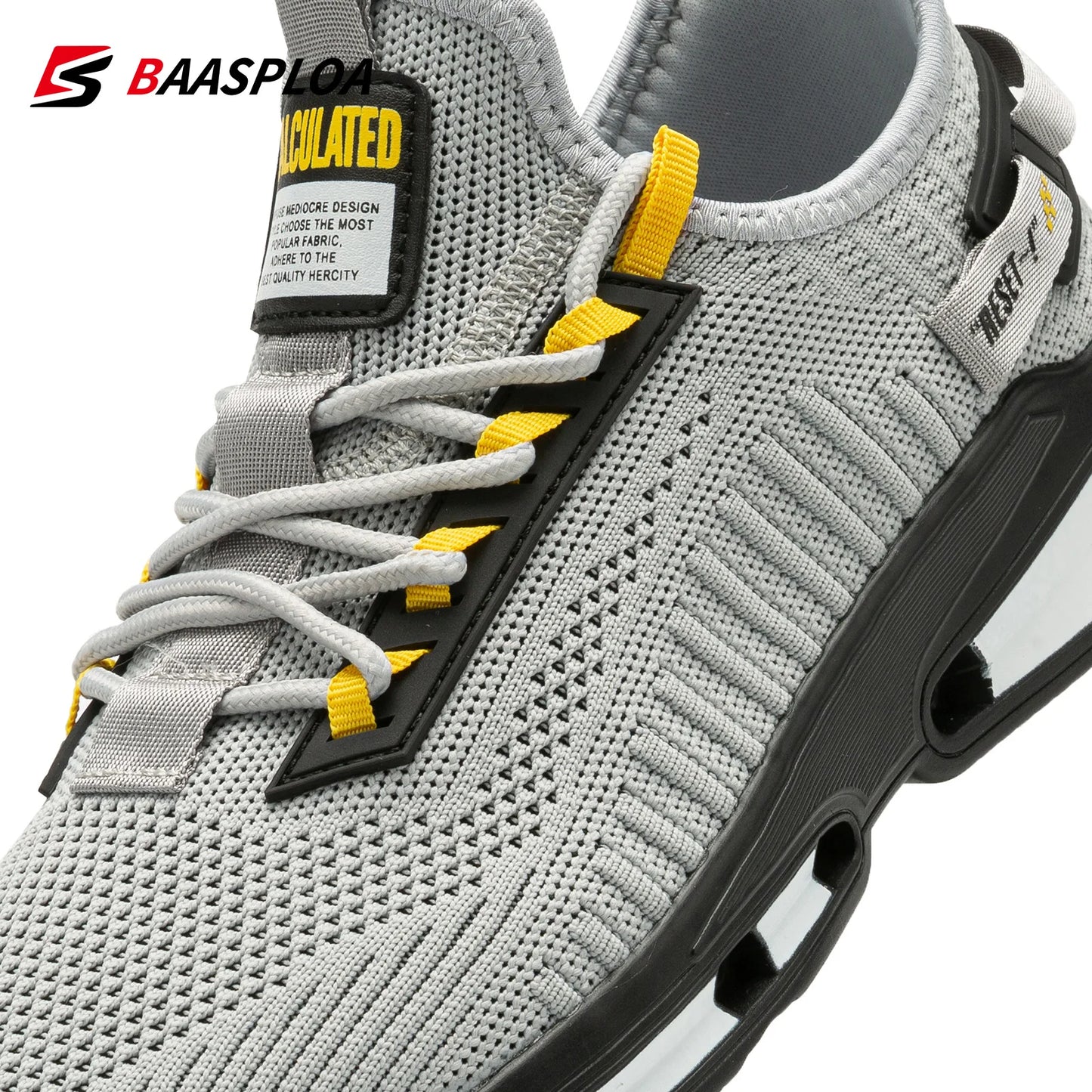 Baasploa Men's Lightweight Sneakers - Breathable, Non-Slip Designer Shoes