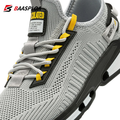 Baasploa Men's Lightweight Sneakers - Breathable, Non-Slip Designer Shoes