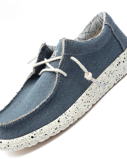 Men's Canvas Denim-Style Sneakers - Breathable Vulcanized Casual Shoes for Men