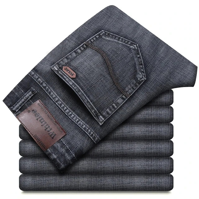 Men's Classic Straight Fit Stretch Denim Jeans - Regular Length