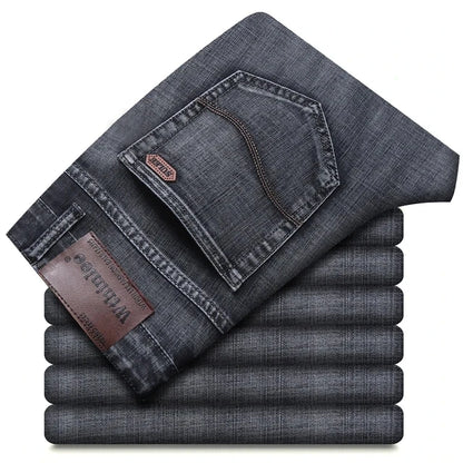Men's Classic Straight Fit Stretch Denim Jeans - Regular Length