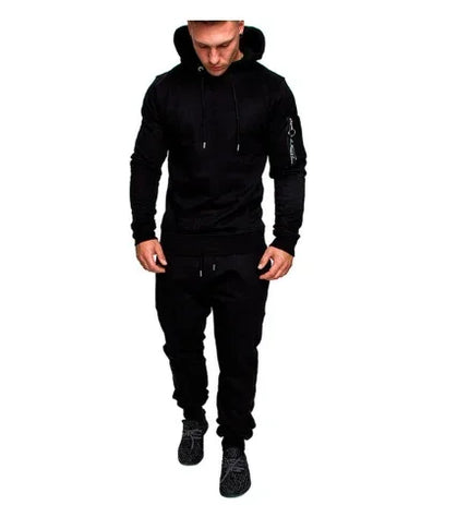 Men's Two-Piece Hooded Sweatshirt & Drawstring Pants Set