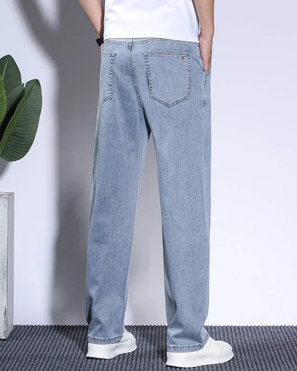 Men's Lyocell Baggy Jeans – Thin, Breathable, Vintage Straight Fit Pants