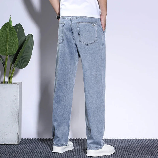 Men's Lyocell Baggy Jeans – Thin, Breathable, Vintage Straight Fit Pants
