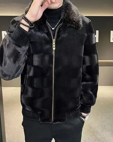 Men's Faux Fur Collar Jacket