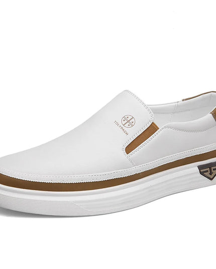 Men’s Leather Slip-On Loafers — Comfortable Flat Shoes