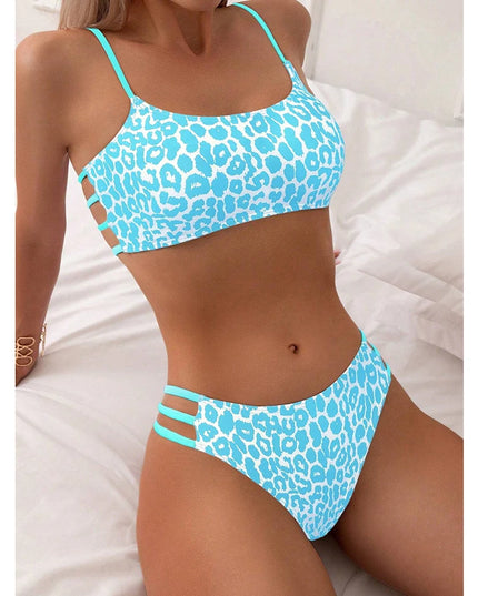 Leopard Print Women’s Bikini Swimsuit - High Waist Brazilian Bikini Set