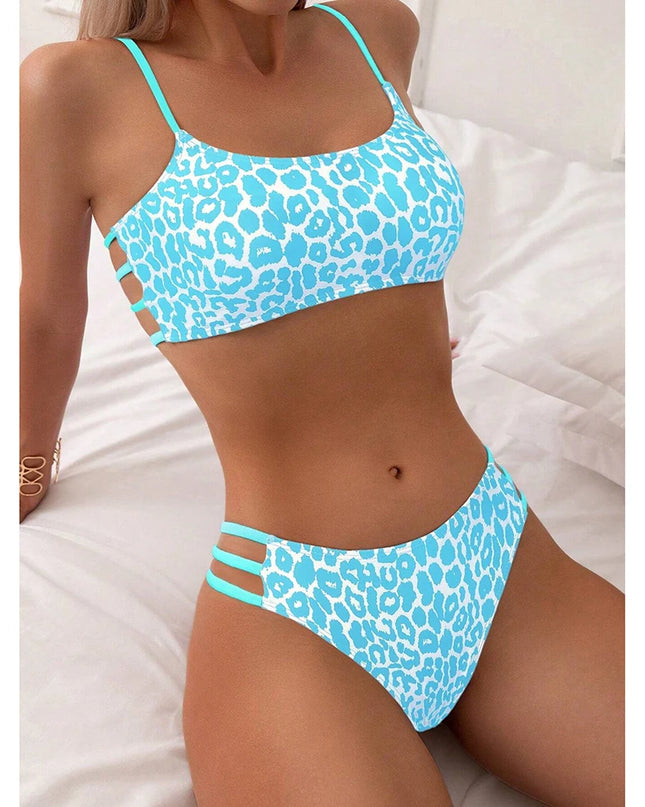 Leopard Print Women’s Bikini Swimsuit - High Waist Brazilian Bikini Set