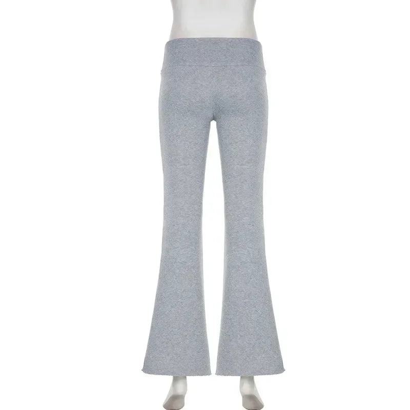 Slim Low-Waisted Flare Pants - Casual  Boot Cut for Women