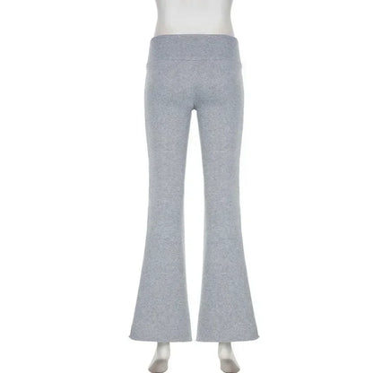 Slim Low-Waisted Flare Pants - Casual  Boot Cut for Women
