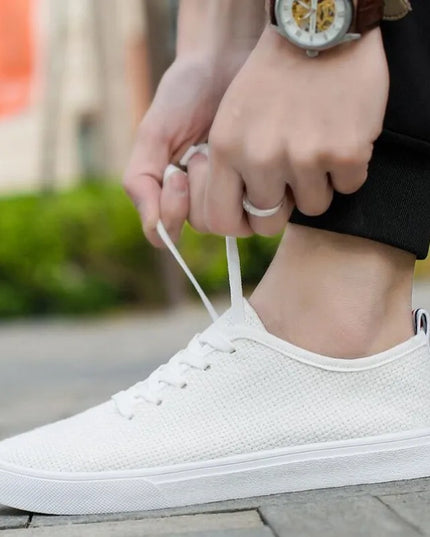 Breathable Mesh Canvas Men’s Lightweight Walking Flats