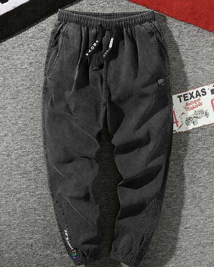 Men's Jogger   Casual Denim Cargo Pants Stretch Cotton Taper Jeans Baggy Trousers