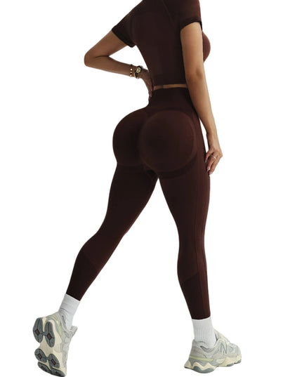 2-Piece Women's Activewear Set, Breathable Cropped T-Shirt & High-Waist Leggings