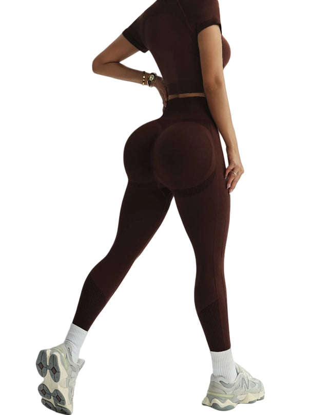 2-Piece Women's Activewear Set, Breathable Cropped T-Shirt & High-Waist Leggings