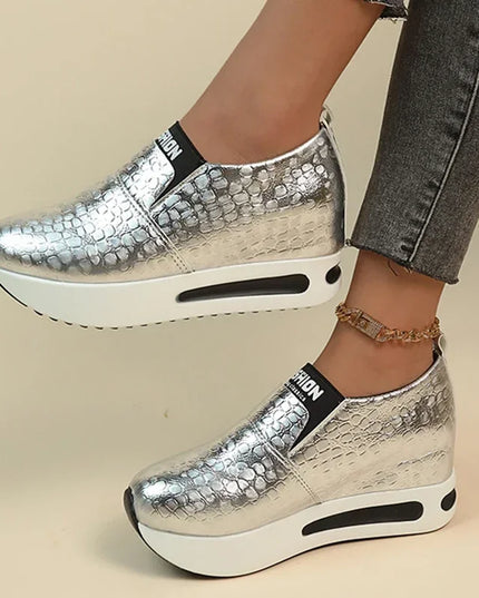 Casual Slip-On Platform Sneakers for Women – Non-Slip Thick Sole- Various Colors
