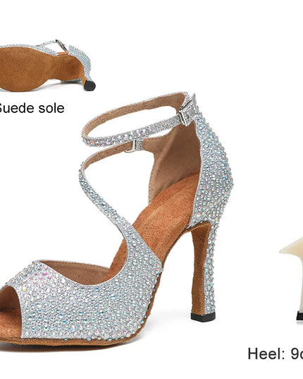 DKZSYIM Women’s Rhinestone High Heels