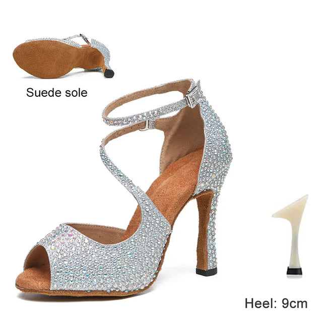 DKZSYIM Women’s Rhinestone High Heels