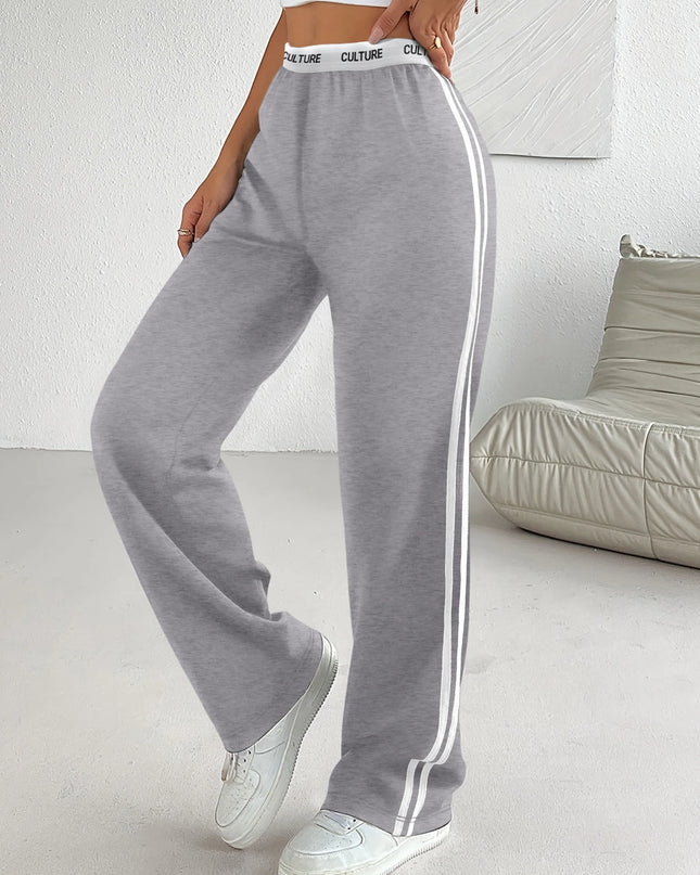 Women's Wide Leg Sweatpants with Side Stripe