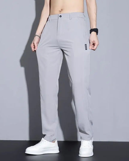 Men’s Lightweight Ice-Silk Straight-Leg Trousers