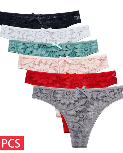 5-Piece Set of Women's Transparent G-String Thongs - Various Color Set