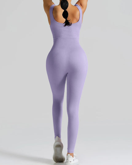 High-Waisted Seamless Yoga Jumpsuit for Women – One-Piece Workout Suit