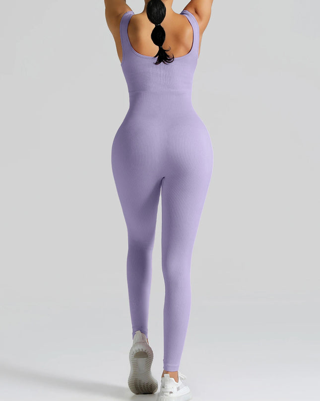 High-Waisted Seamless Yoga Jumpsuit for Women – One-Piece Workout Suit